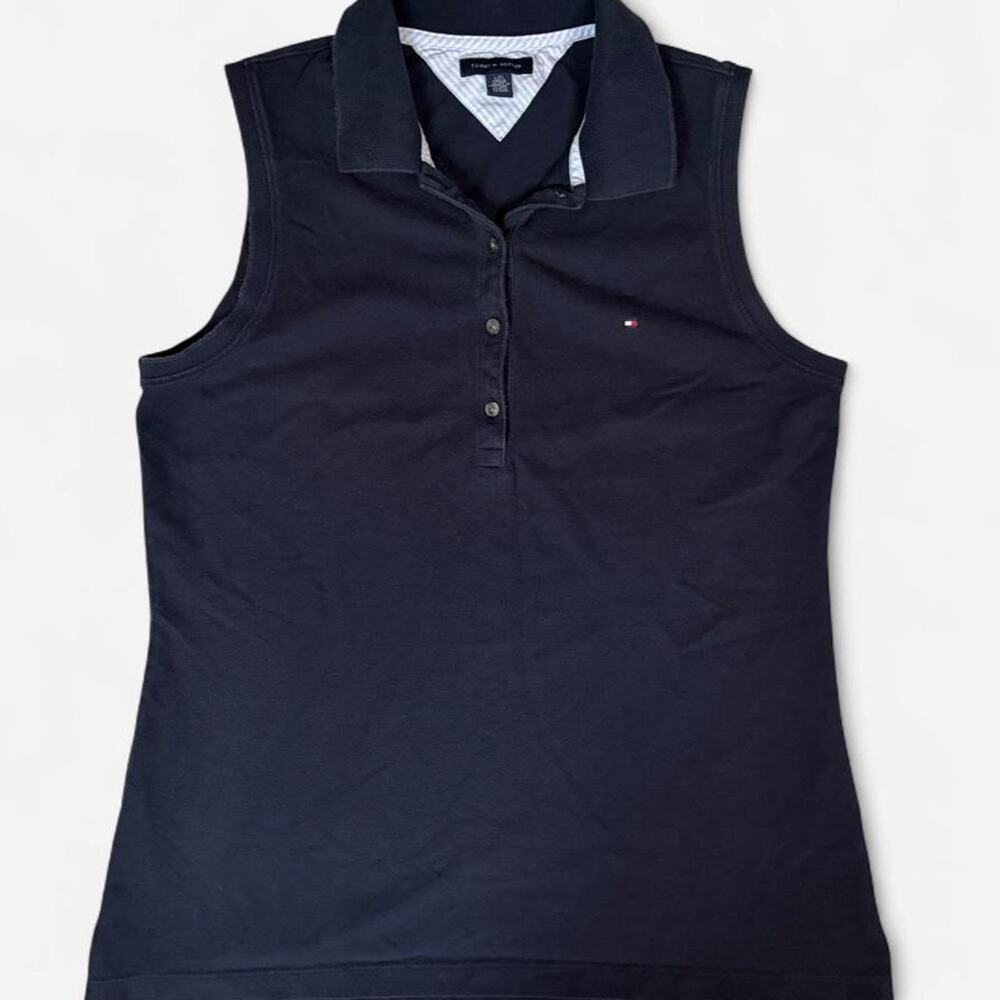 Tommy Hilfiger Navy Blue Sleeveless Polo - Size L